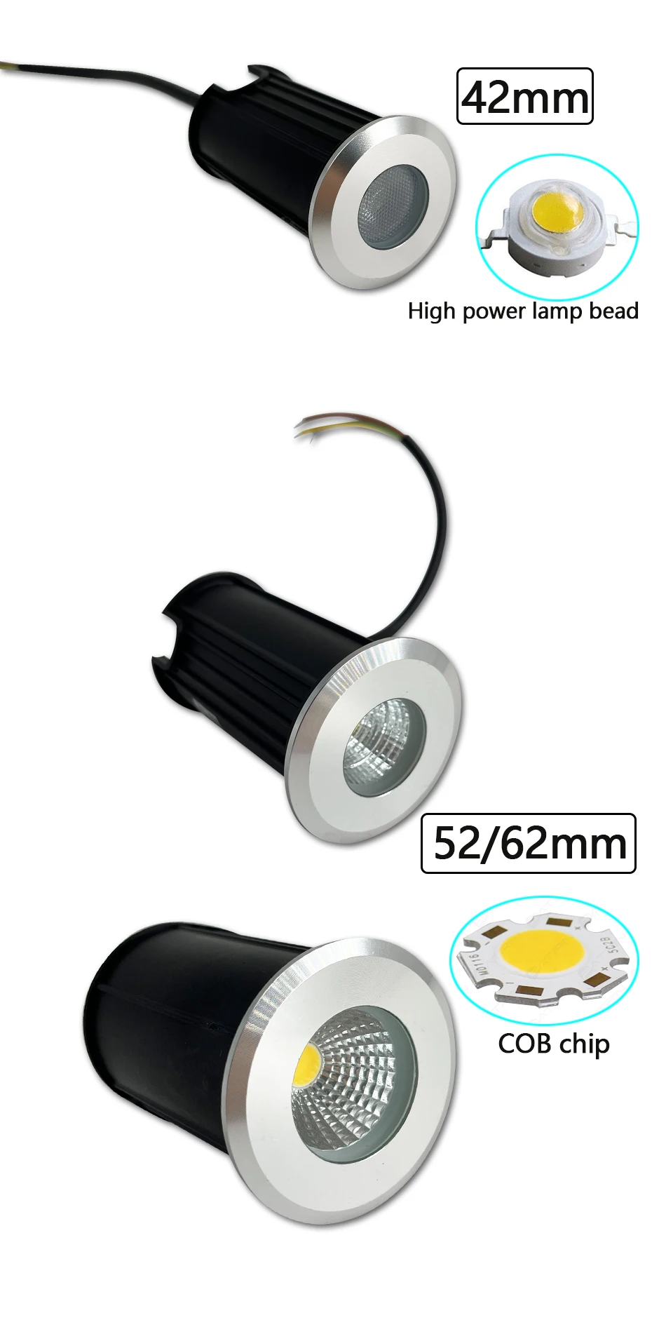 5W 3W 1W Waterproof LED Underground Light Outdoor Ground Garden Path Floor Buried Yard Spot Landscape IP67 DC12V AC220V