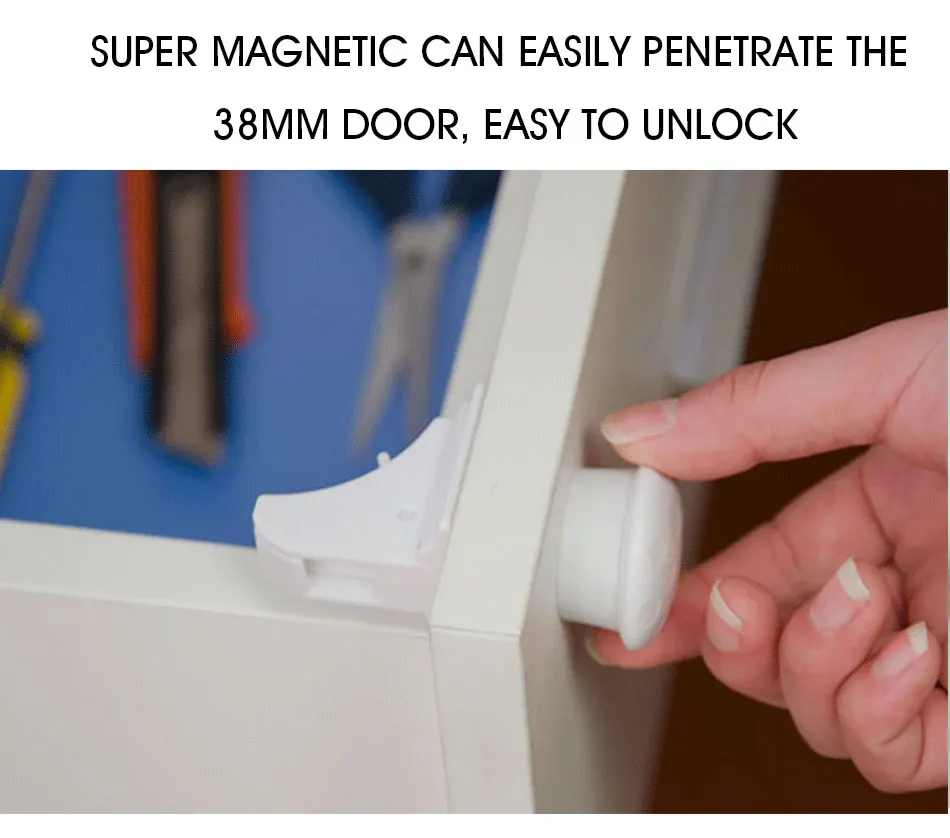 HONTUSEC Kids Security Baby Lock Magnetic Child Lock Cabinet Drawer Door Lock Children Protection Lock No Drilling Baby Lock