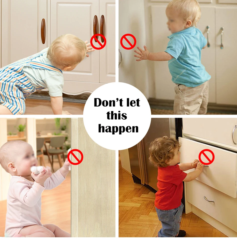 HONTUSEC Kids Security Baby Lock Magnetic Child Lock Cabinet Drawer Door Lock Children Protection Lock No Drilling Baby Lock