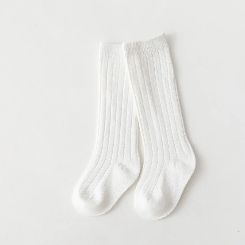 New Fashion Solid Baby Boys Girls Knee High Long Socks Cotton Breathable Stripe Soft Kids Sock Children School Uniform Socks