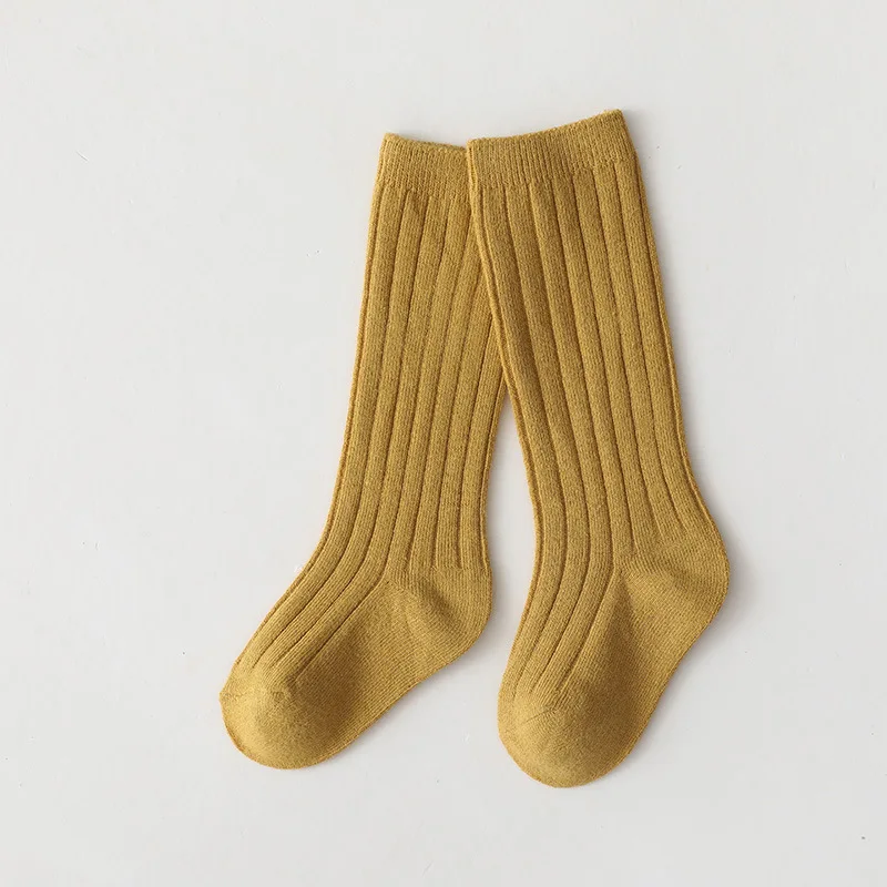 New Fashion Solid Baby Boys Girls Knee High Long Socks Cotton Breathable Stripe Soft Kids Sock Children School Uniform Socks