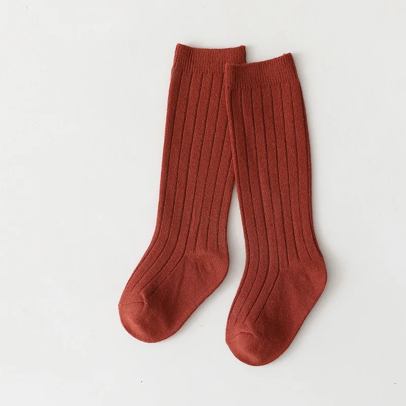 New Fashion Solid Baby Boys Girls Knee High Long Socks Cotton Breathable Stripe Soft Kids Sock Children School Uniform Socks
