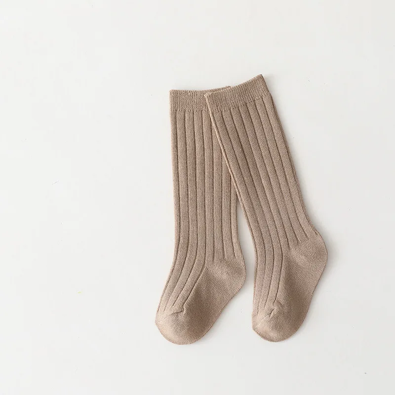 New Fashion Solid Baby Boys Girls Knee High Long Socks Cotton Breathable Stripe Soft Kids Sock Children School Uniform Socks