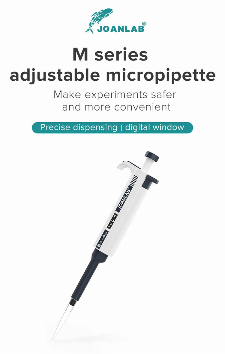 JOANLAB Micropipette Laboratory Automatic Pipette Digital Adjustable Plastic Pipette Chemistry Lab Equipment With Pipette Tips
