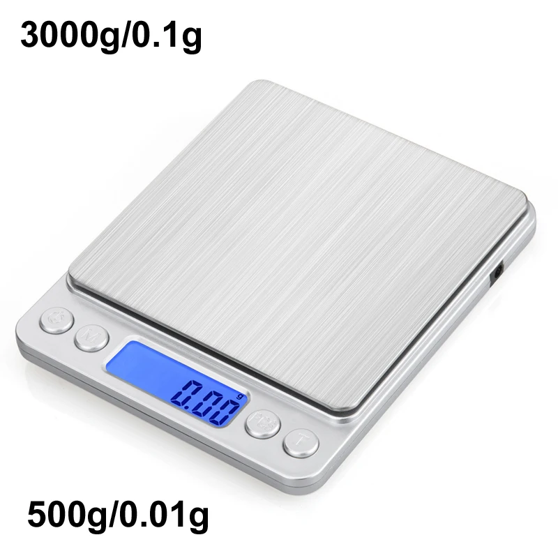 Electronic 500g/0.01g 3000g/0.1g Digital Kitchen Scale Jewelry Balance Gram LCD Cooking Food Weigh For Weighing Laboratory