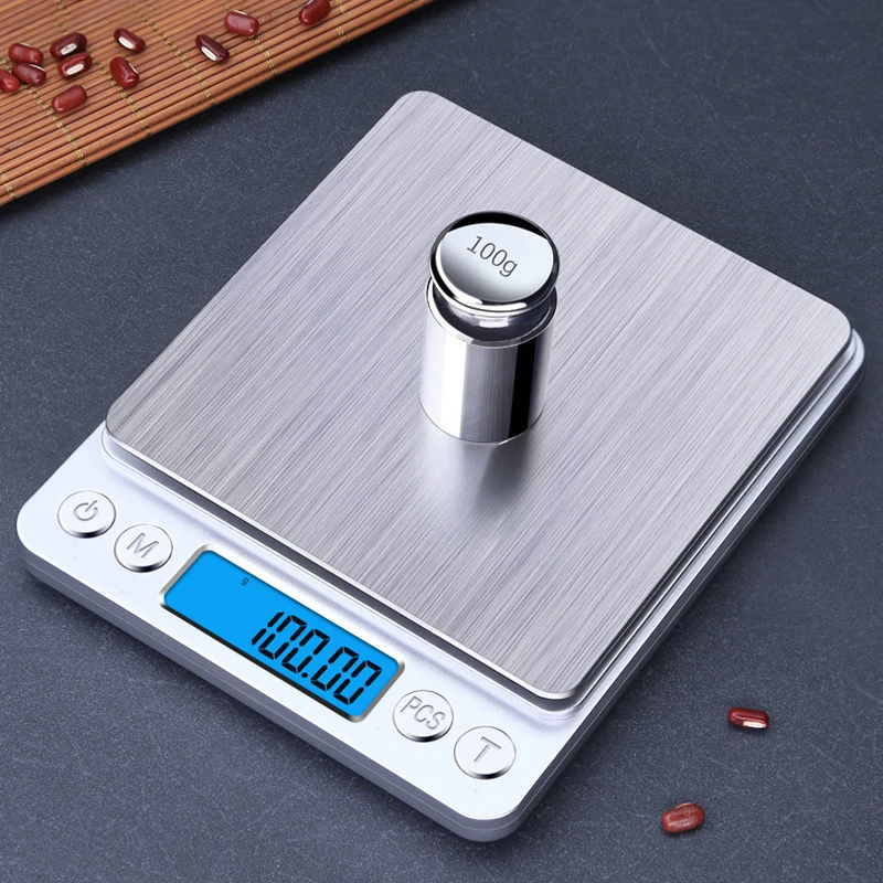 Electronic 500g/0.01g 3000g/0.1g Digital Kitchen Scale Jewelry Balance Gram LCD Cooking Food Weigh For Weighing Laboratory