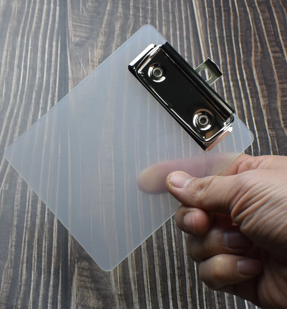 1pc Mini Transparent Clipboard Small File Folder Organizer Writing Pad Paper Holder Clip Board Stationery Office School Supplies