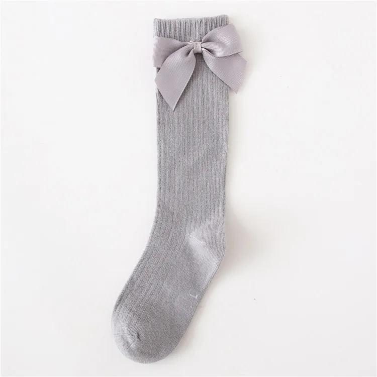 Children Girls Socks With Bows Cotton Baby Girls Socks Soft Toddlers Long Socks For Kids Princess Knee High Socks for Girls 0-8Y