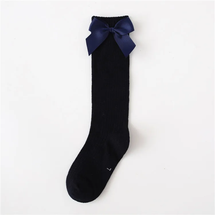 Children Girls Socks With Bows Cotton Baby Girls Socks Soft Toddlers Long Socks For Kids Princess Knee High Socks for Girls 0-8Y