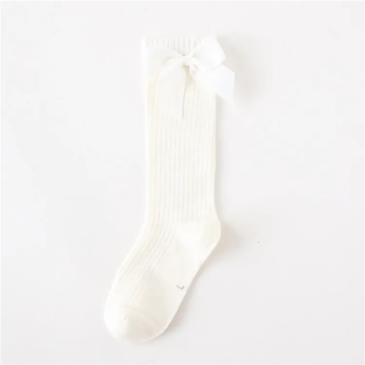 Children Girls Socks With Bows Cotton Baby Girls Socks Soft Toddlers Long Socks For Kids Princess Knee High Socks for Girls 0-8Y