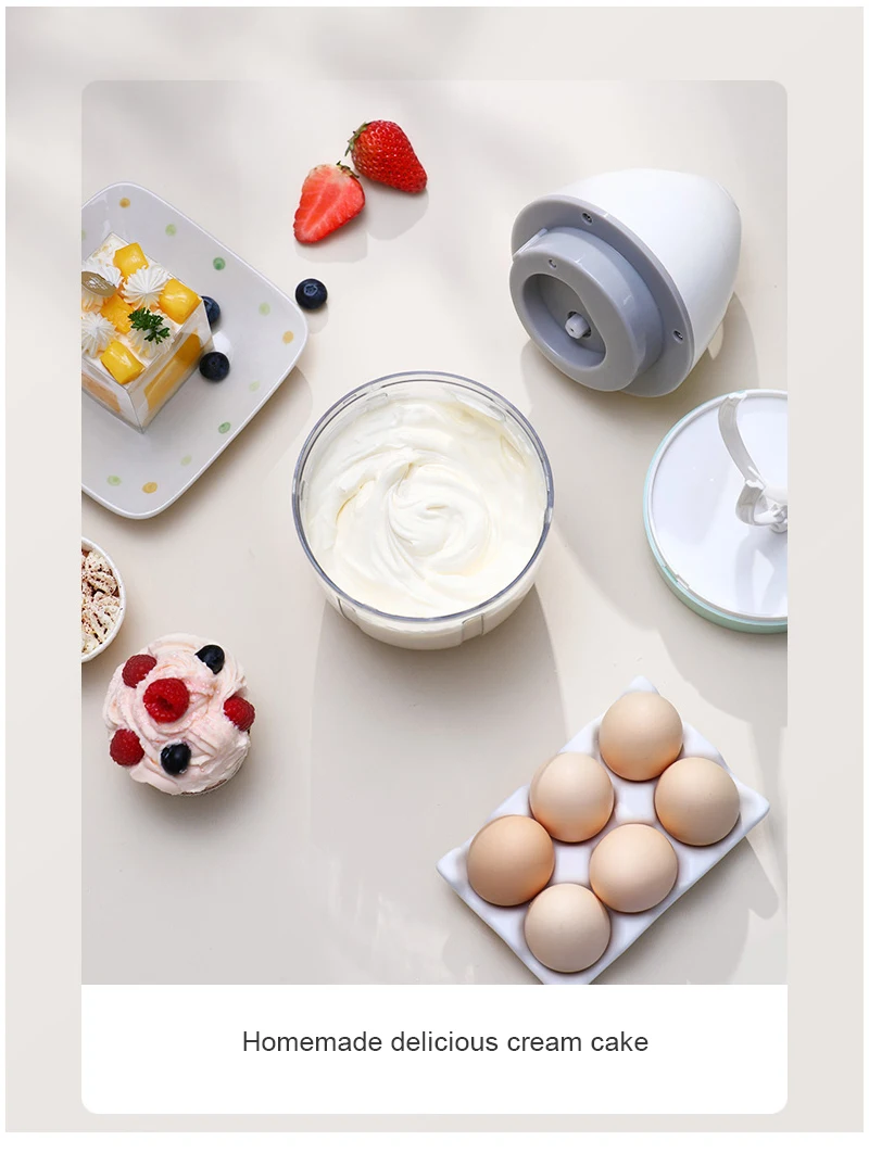 Household Automatic Whisk Electric Milk Frother Whipped Cream Mixer USB Rechargeable Food Blender Whisk Wireless Stand Mixer