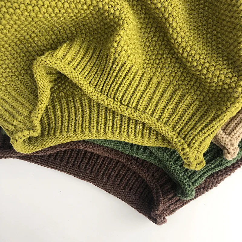 MILANCEL Winter Korean Style Kids Sweater Vintage Boys Knitwear Solid Turtleneck Girls Sweaters Coat
