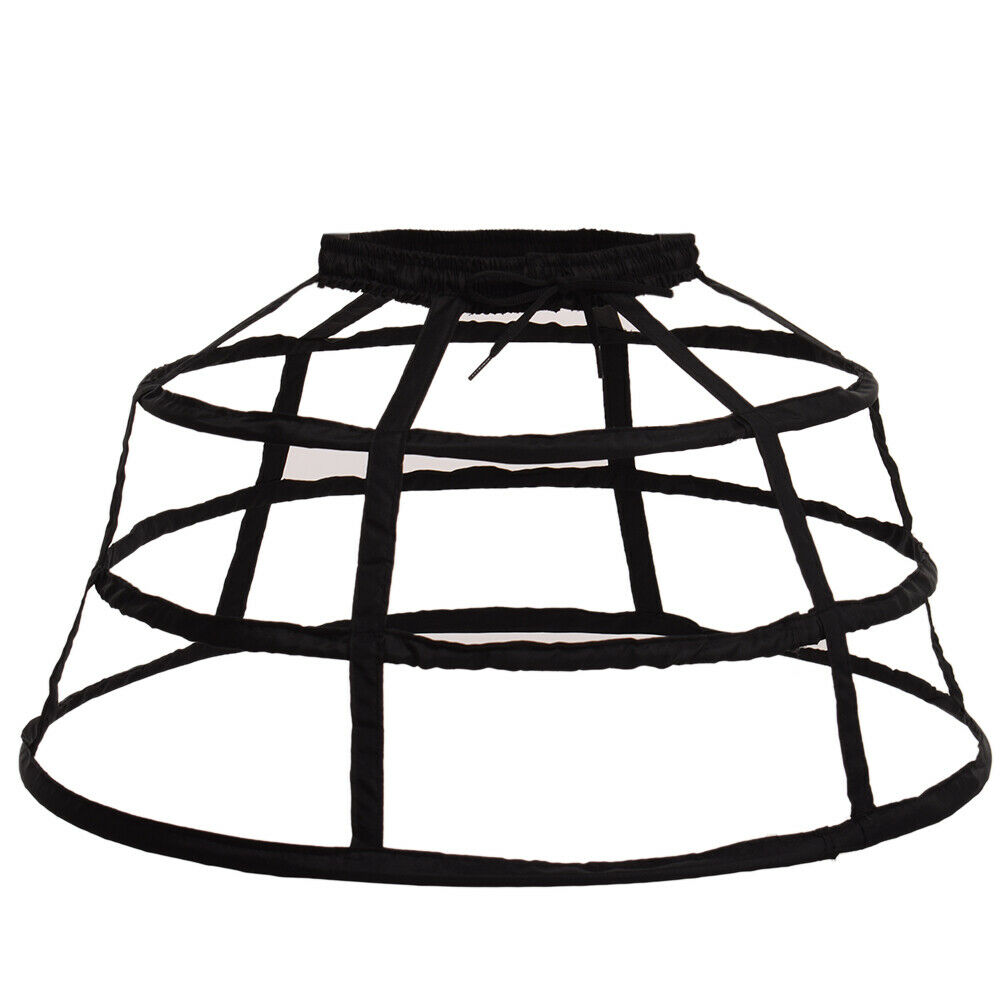 Girls 3 Hoops Crinoline Cage Bustle Petticoat Women Adjustable Pannier for dress