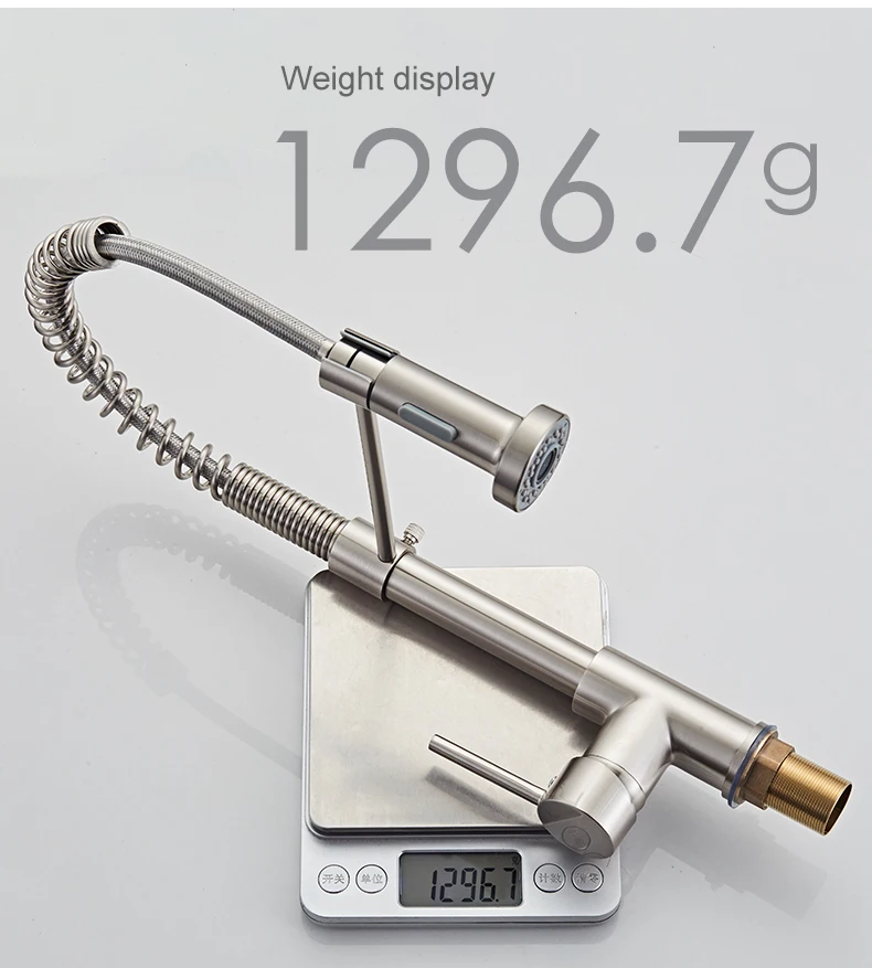 Deck Mounted Flexible Kitchen Faucets Pull Out Mixer Tap Black Hot Cold Kitchen Faucet Spring Style with Spray Mixers Taps E9009