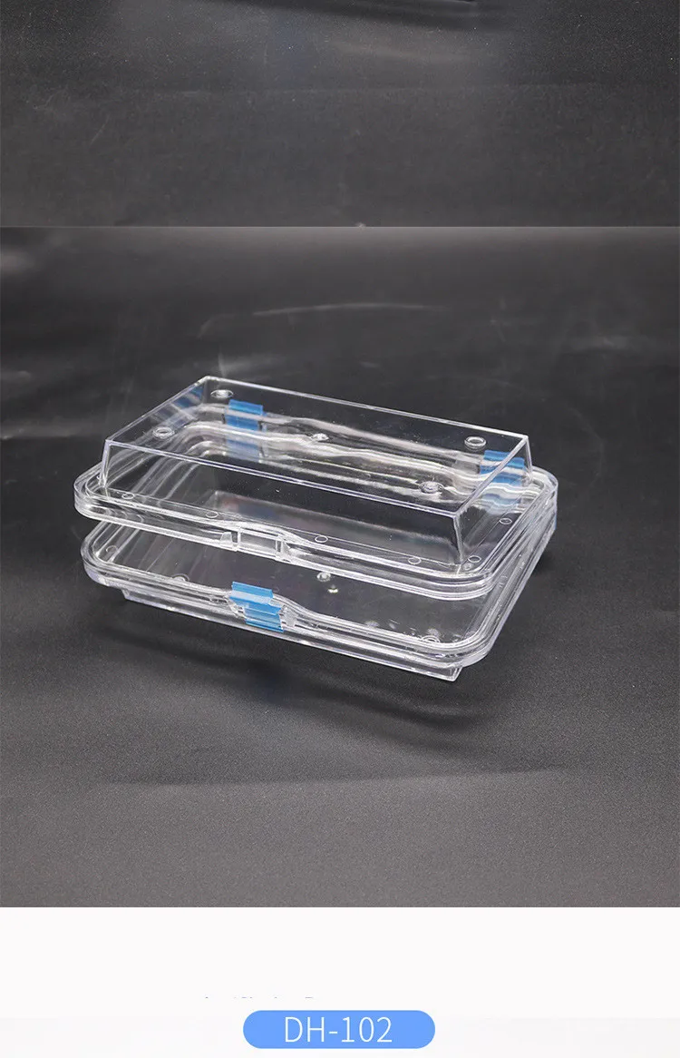 Plastic Transparent Dental Box Denture Storage Box with Film Membrane Colorful Hinge for Crown and Bridges