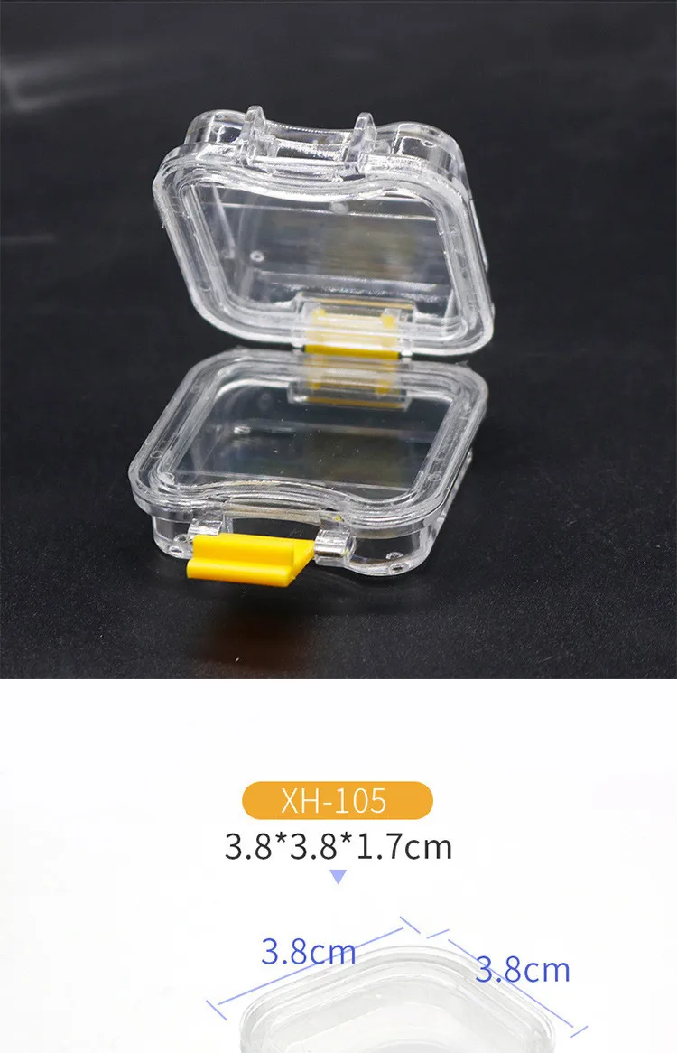 Plastic Transparent Dental Box Denture Storage Box with Film Membrane Colorful Hinge for Crown and Bridges