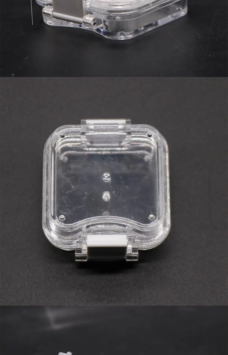 Plastic Transparent Dental Box Denture Storage Box with Film Membrane Colorful Hinge for Crown and Bridges