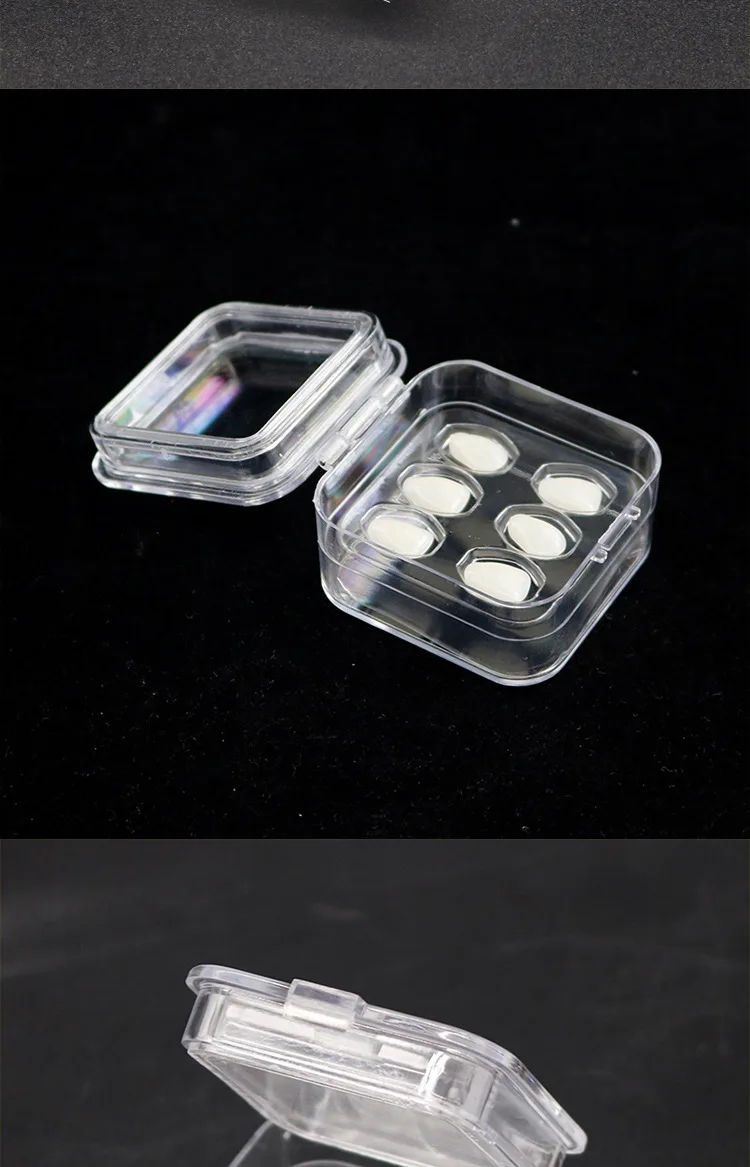 Plastic Transparent Dental Box Denture Storage Box with Film Membrane Colorful Hinge for Crown and Bridges