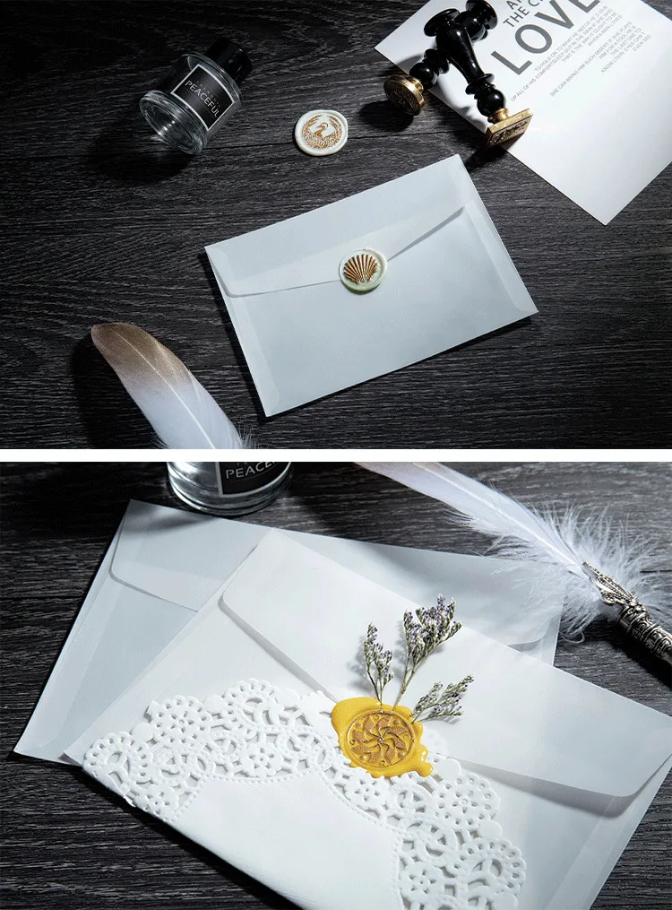 20PCS/Lot Semi-transparent Sulfuric Acid Paper Envelopes For DIY Postcard Card Storage Wedding Invitation Gift Packing
