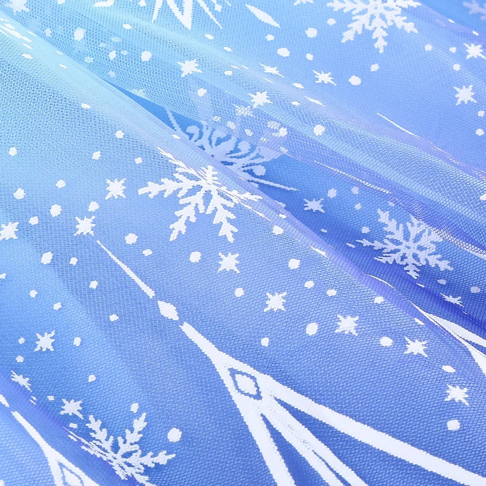 Kids Girls Ice Snow Princess Fancy Sequin Costume Dress Cape Full Accessory for Halloween Birthday Cosplay Theme Party Outfit