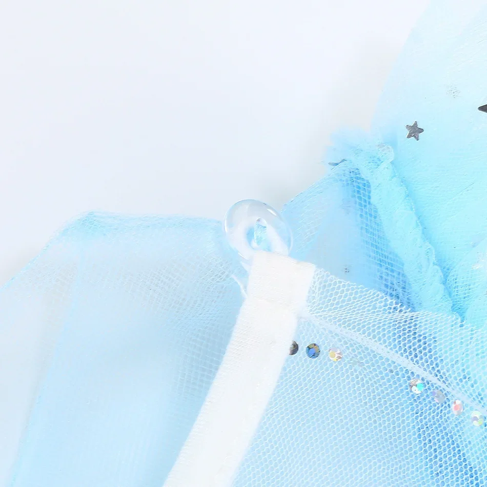 Kids Girls Ice Snow Princess Fancy Sequin Costume Dress Cape Full Accessory for Halloween Birthday Cosplay Theme Party Outfit