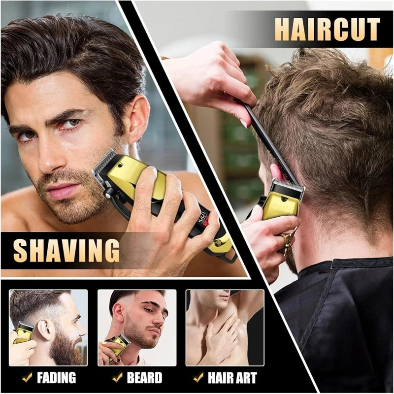 Cordless Hair Cutting Machine Stainless Steel Blade Hair Clipper USB Charging Professional Barber Trimmer for Men Hairstyle