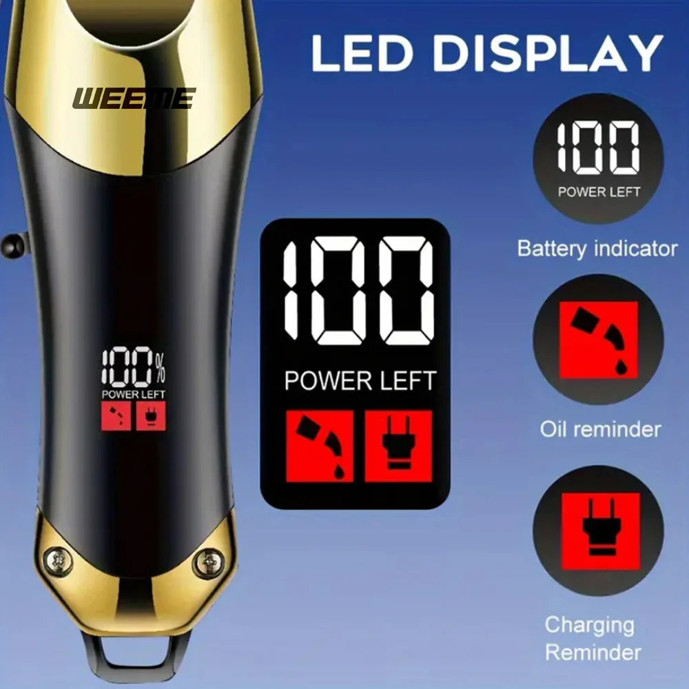 Cordless Hair Cutting Machine Stainless Steel Blade Hair Clipper USB Charging Professional Barber Trimmer for Men Hairstyle