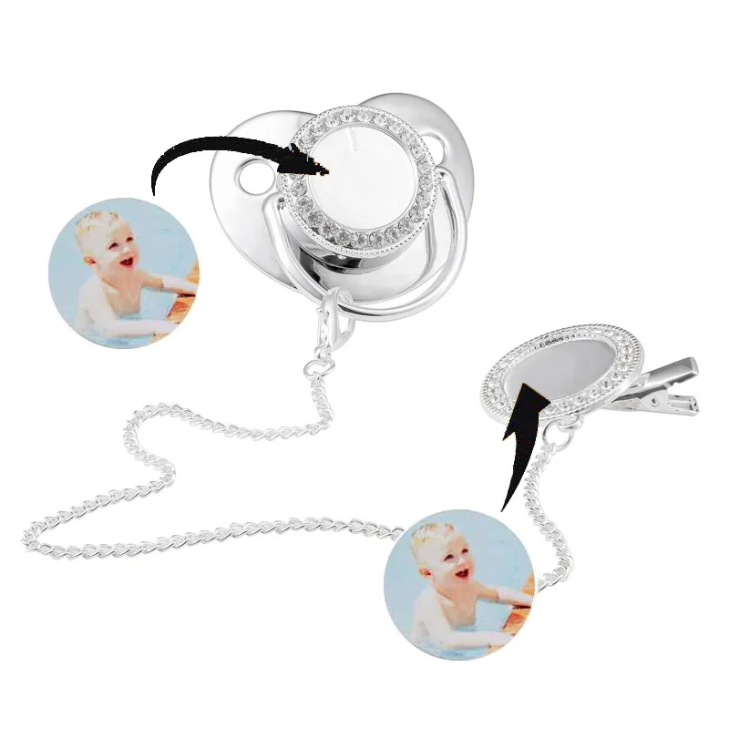 Blank Pacifier Clip For Newborn Baby Shower Gift Personalized Pacifier Accessories Sublimation Dummy Baby Teether Infant Nipple
