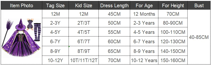 Kids Sparkle Purple Black Bat Witch Costumes Girls Halloween Tutu Dress with Cape Hat Broom Children Carnival Party Fancy Outfit