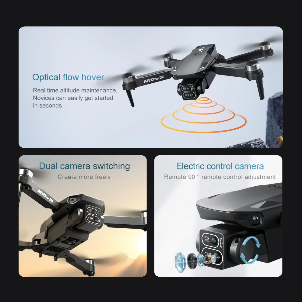 M10 Drone 8K HD Camera Brushless Motor For Aerial Photography Remote Control UAV For Beginners Professionals Hobby Gifts Adults