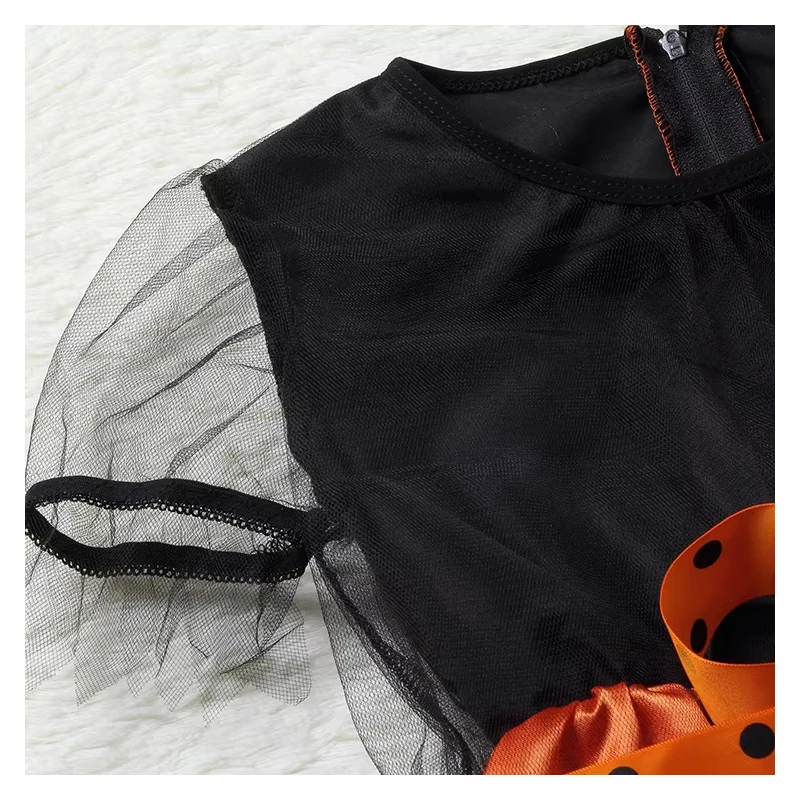 Girls Halloween Witch Costume Children Cosplay Vampire Dresses with Pointed Hat Kids Carnival Party Cosplay Fancy Dress