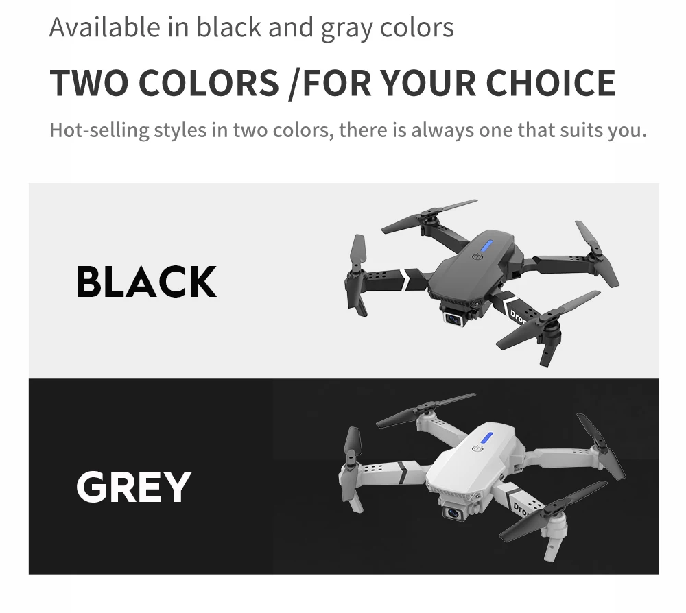 E88 Drone With Remote Control Foldable RC Quadcopter Altitude Hold 3D Flip Beginner RC Aircraft Kids Toy Gift Indoor Hover
