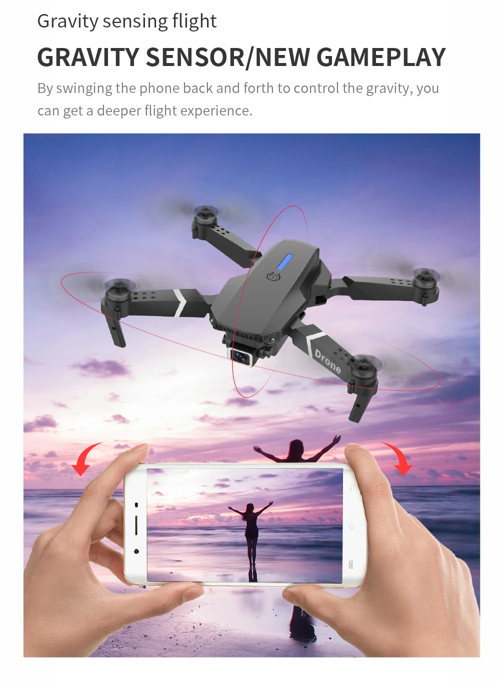 E88 Drone With Remote Control Foldable RC Quadcopter Altitude Hold 3D Flip Beginner RC Aircraft Kids Toy Gift Indoor Hover