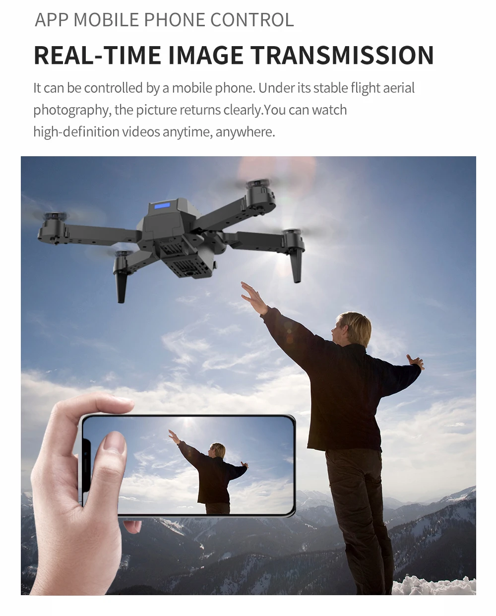 E88 Drone With Remote Control Foldable RC Quadcopter Altitude Hold 3D Flip Beginner RC Aircraft Kids Toy Gift Indoor Hover