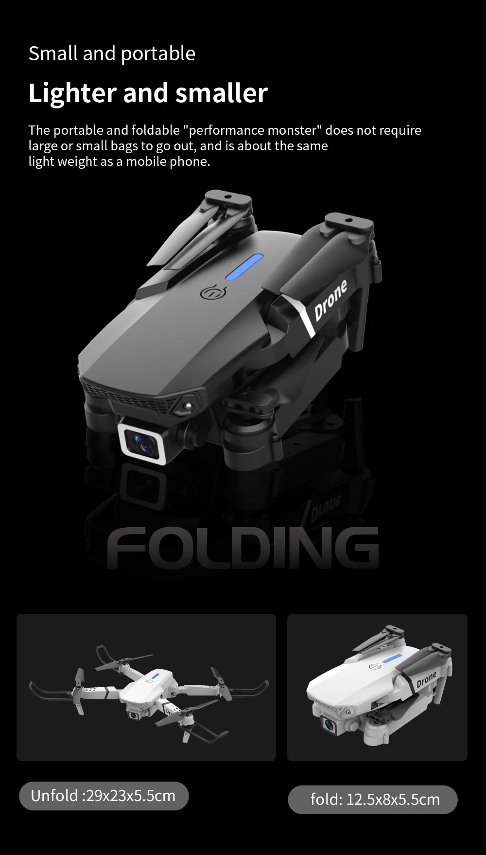 E88 Drone With Remote Control Foldable RC Quadcopter Altitude Hold 3D Flip Beginner RC Aircraft Kids Toy Gift Indoor Hover