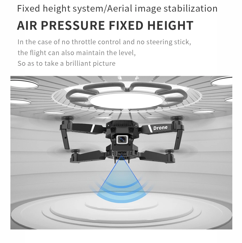 E88 Drone With Remote Control Foldable RC Quadcopter Altitude Hold 3D Flip Beginner RC Aircraft Kids Toy Gift Indoor Hover