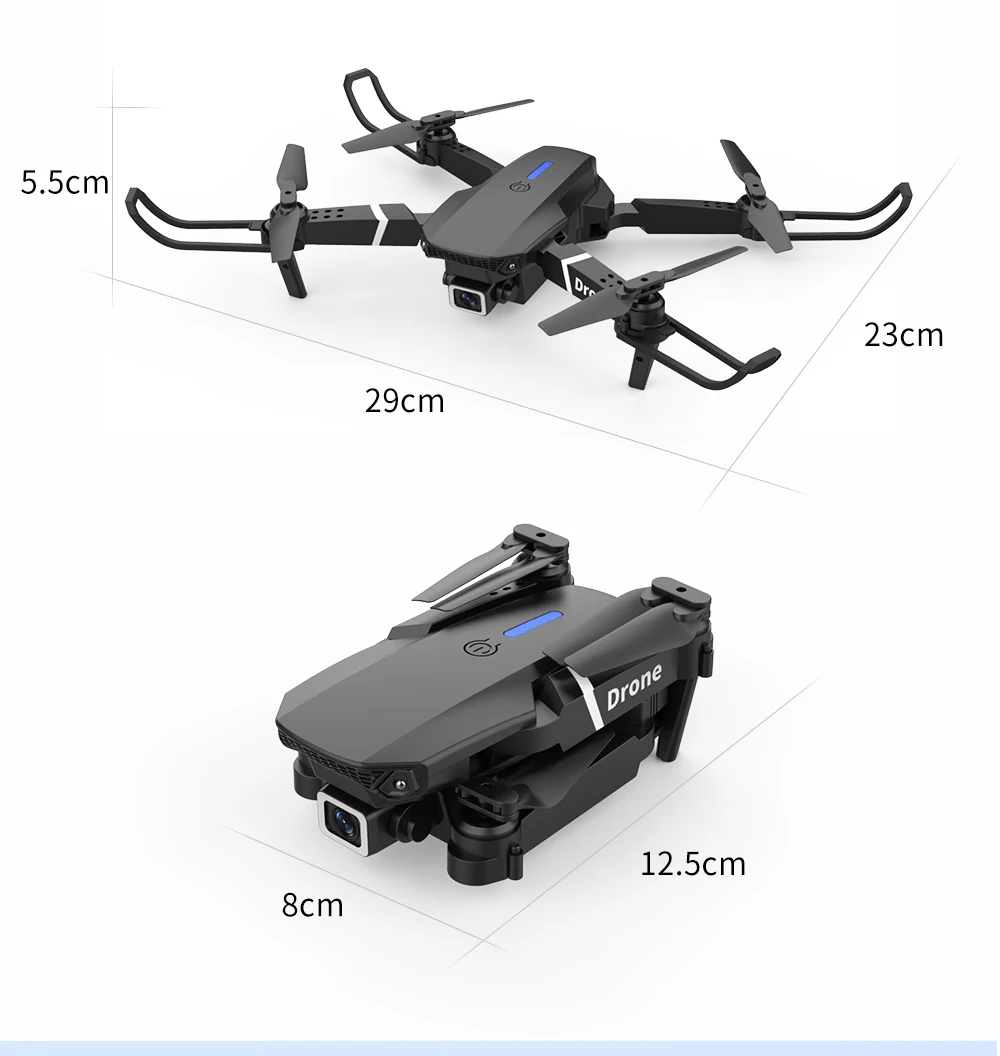 E88 Drone With Remote Control Foldable RC Quadcopter Altitude Hold 3D Flip Beginner RC Aircraft Kids Toy Gift Indoor Hover