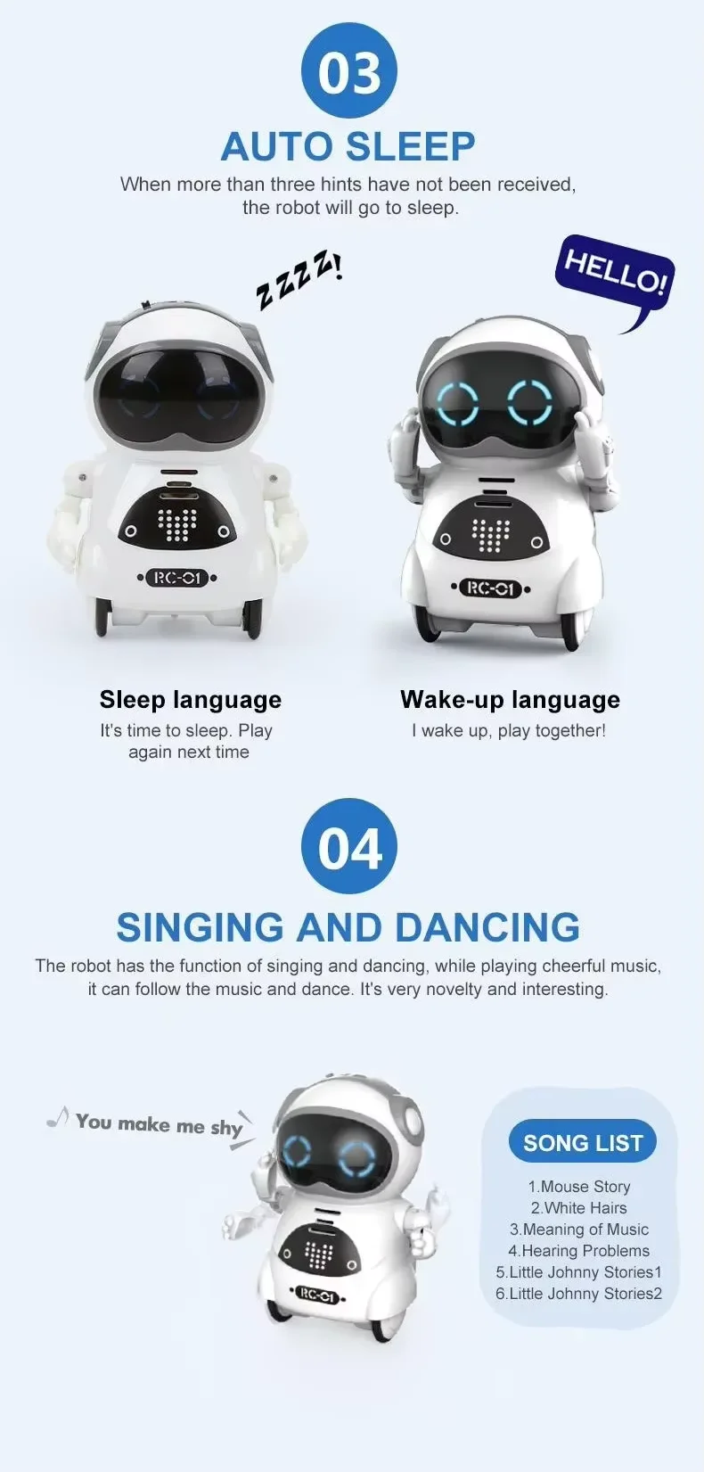 Study Smart Robot Ai Electronic Automation Touch Sensing Emotional Interaction Vocal Multiple Mode Cute Festive Birthdays Gift