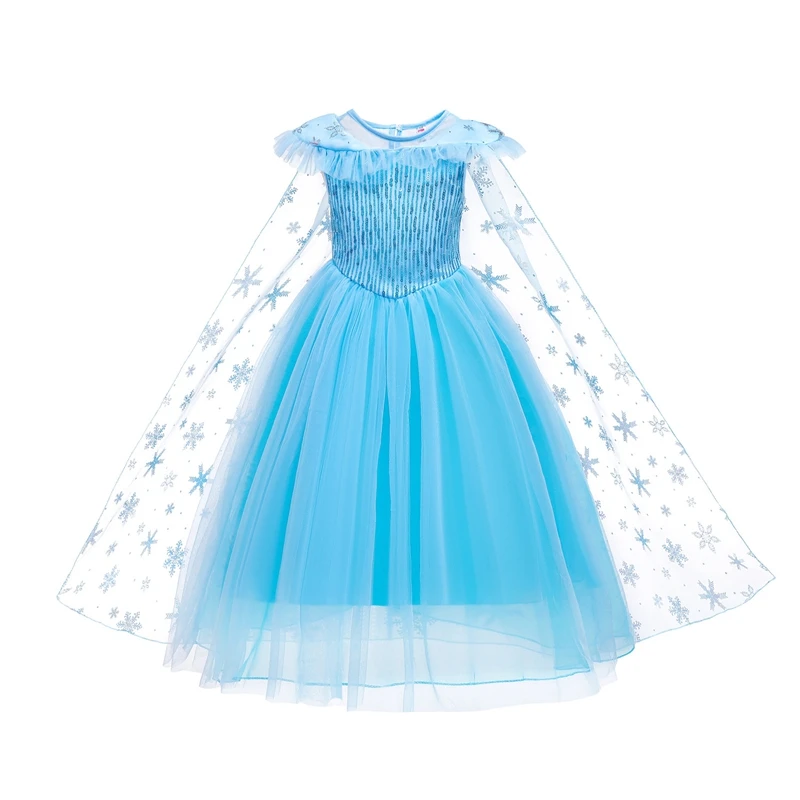 Girls Elsa Dresses Costume Clothes Kid Cosplay Princess Dress Snow Queen Vestido Children Birthday Parti Sukienki