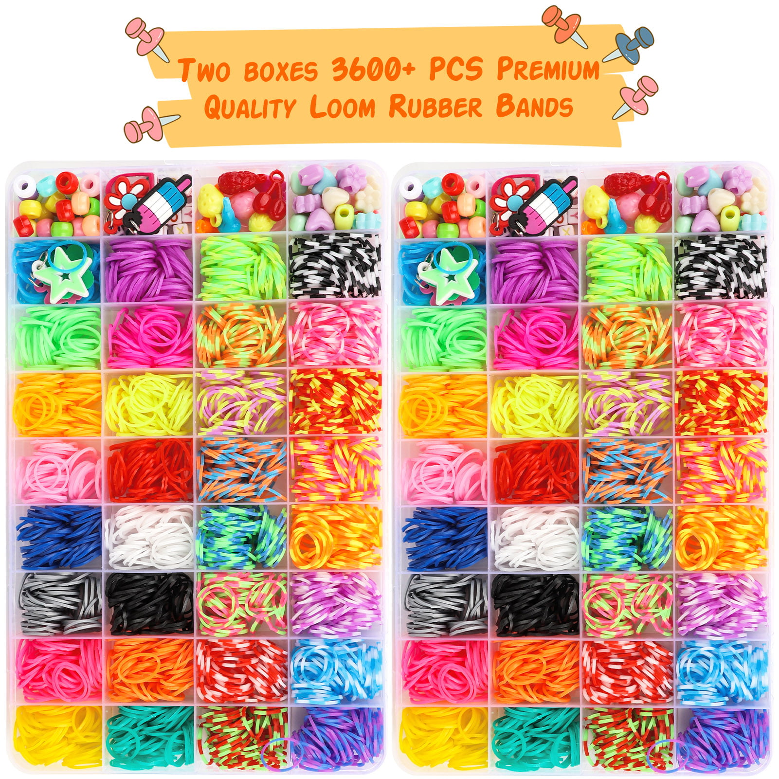 1800/4500+ Rubber Band Bracelet Making Kit, Rubber Loom  Bands Refill Set, Friendship Bracelets Making Kit Gifts for Girls
