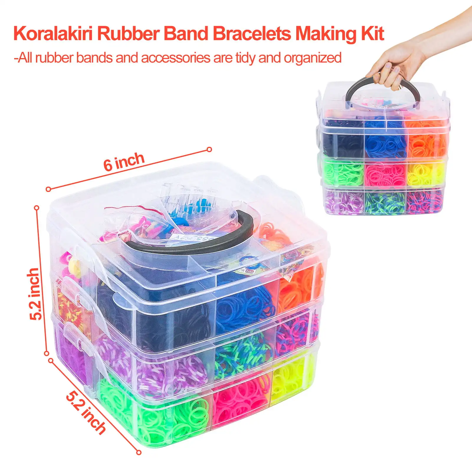 1800/4500+ Rubber Band Bracelet Making Kit, Rubber Loom  Bands Refill Set, Friendship Bracelets Making Kit Gifts for Girls