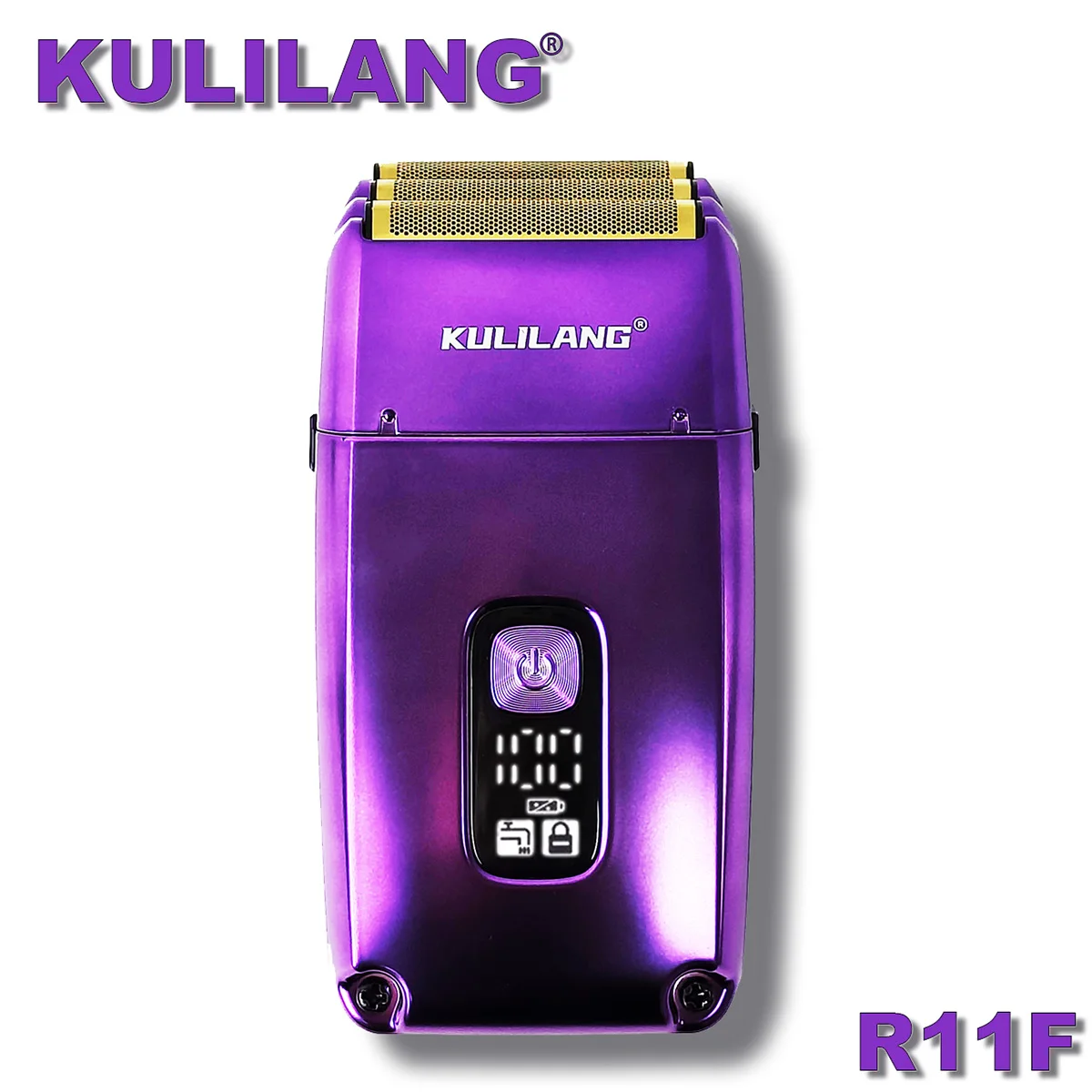 KULILANG Professional Oil Head Gradient Electric Hair Shaver Titanium Plated Knife Net Hair Salon Trimmer R11F Purple
