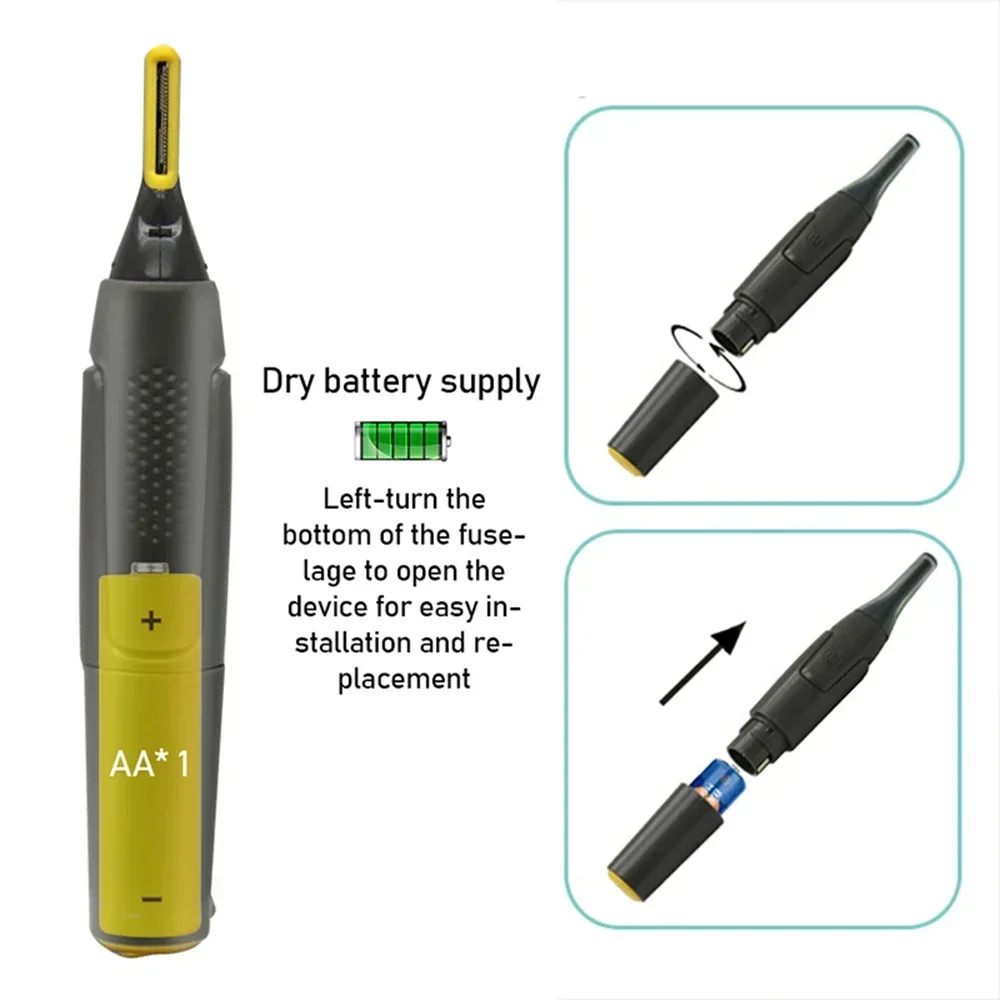 Electric Nose Ear Hair Trimmer Ultra Thin Precision Trimmer Portable Ear Trimmer for Men Nose Hair Shaver Waterproof Safe Clean