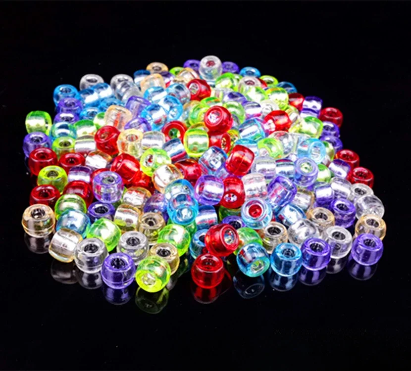 New DIY Bead Wholesale Acrylic Color Beads Silver Heart Beads Large Hole Glass Beads 100pcs Letter Beads kids craft