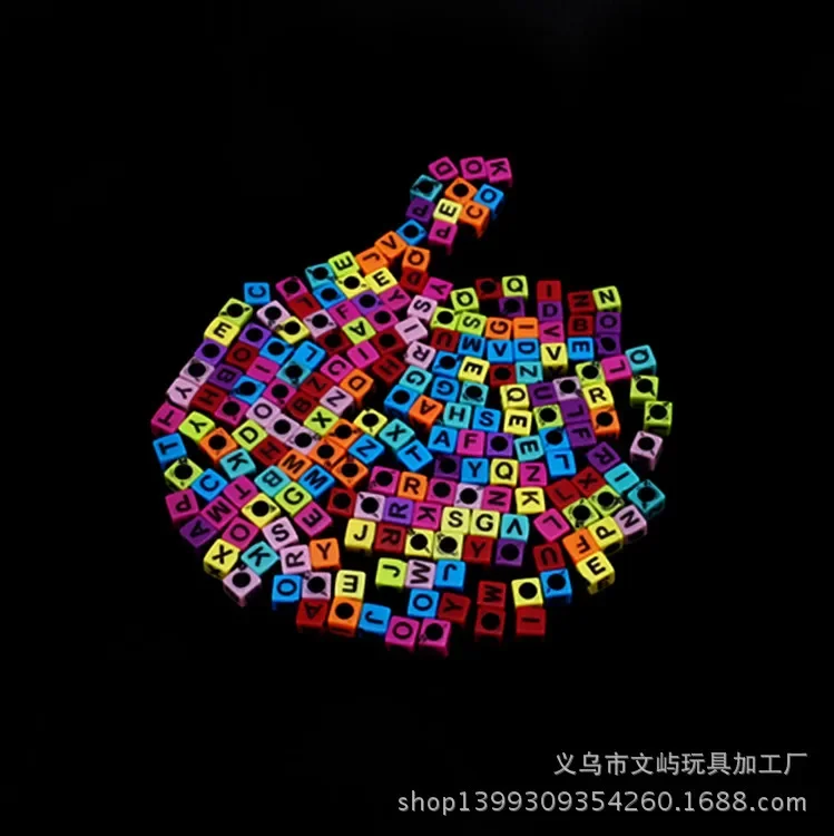 New DIY Bead Wholesale Acrylic Color Beads Silver Heart Beads Large Hole Glass Beads 100pcs Letter Beads kids craft