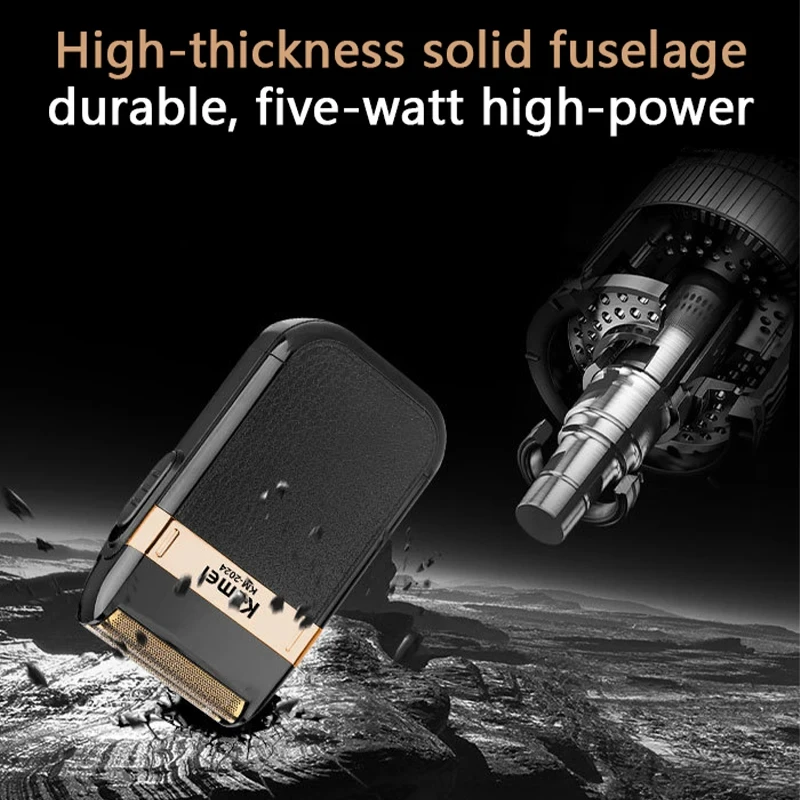 Kemei KM-2024 USB Charging Electric Shaver Additional Cutter Head Reciprocating Twin Blade Razor Shaver Beard Trimmer