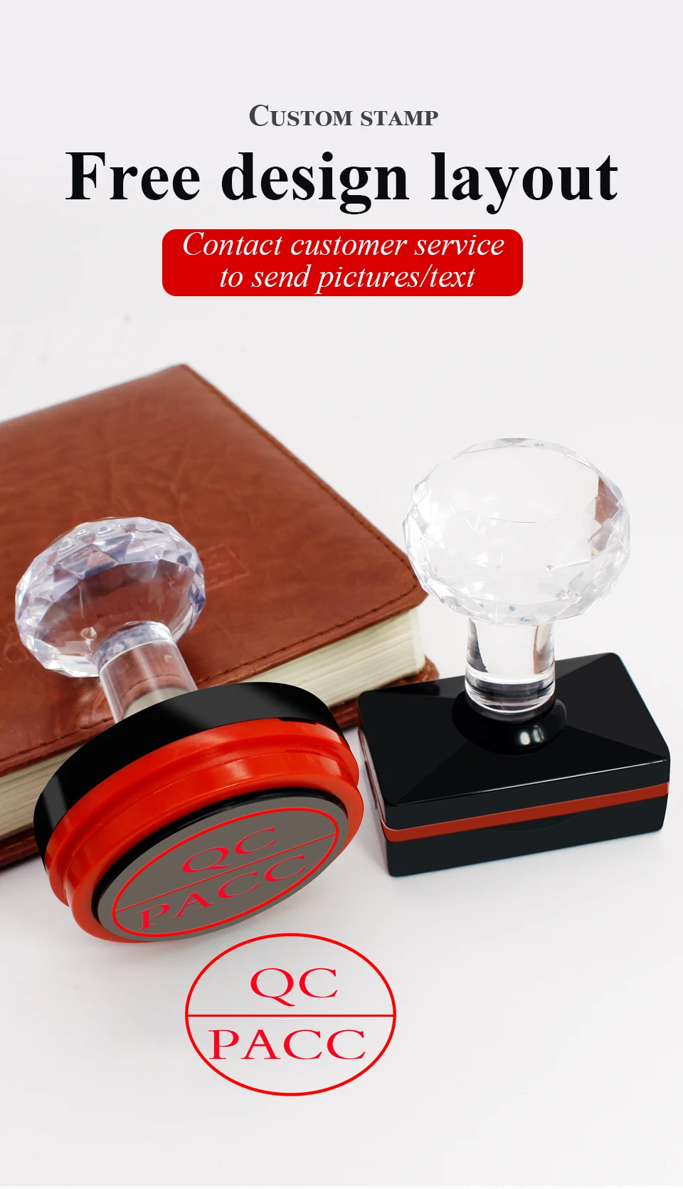 Personalized Logo Self inking Stamp Customized Photosensitive ink Stamp Your design picture