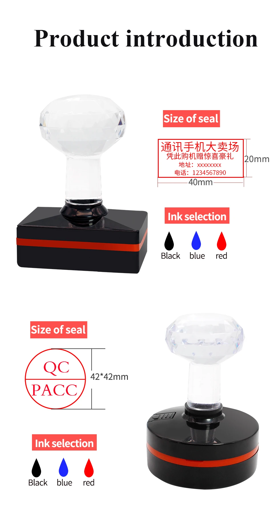 Personalized Logo Self inking Stamp Customized Photosensitive ink Stamp Your design picture