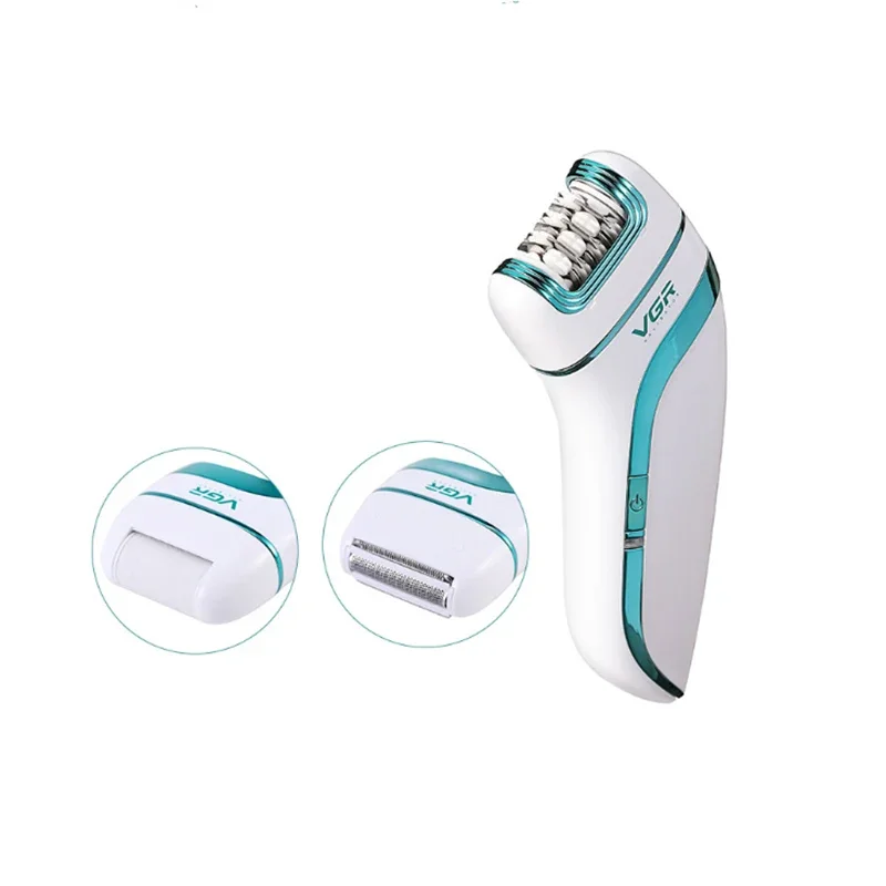 Original VGR 3-In-1 Ladies Epilator, Electric Shaver, Leg Body Hair Removal, Wet Dry Lady's Bikini Trimmer, Facial Epilator