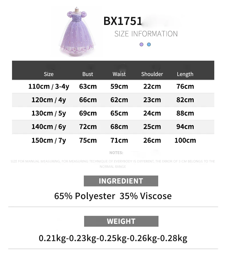Girls 8pcs Sequin Elsa Princess Gown Girl Frozen Cosplay Party Dress Young Kids Shining Snowflake Clothes Fashion Evening Gown